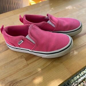 Vans Kids Bright Pink Slip-On Sneakers